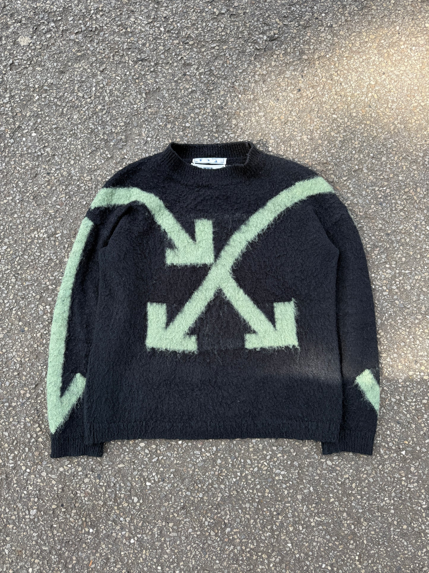 Off White Mohair Knit Sweater