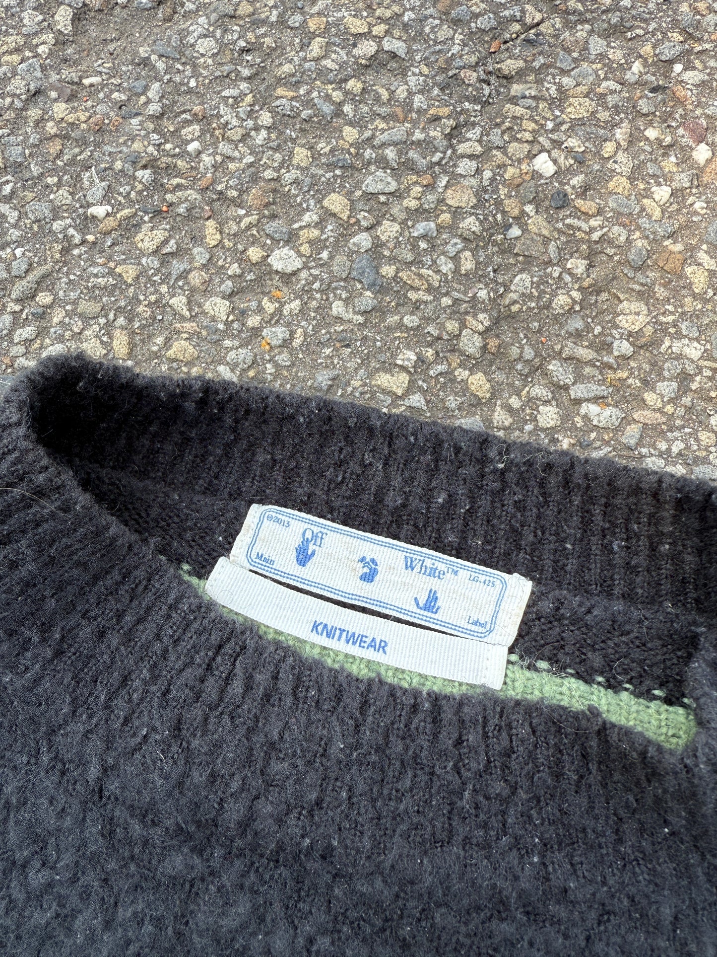 Off White Mohair Knit Sweater