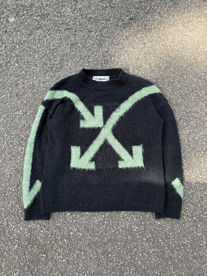 Off White Mohair Knit Sweater