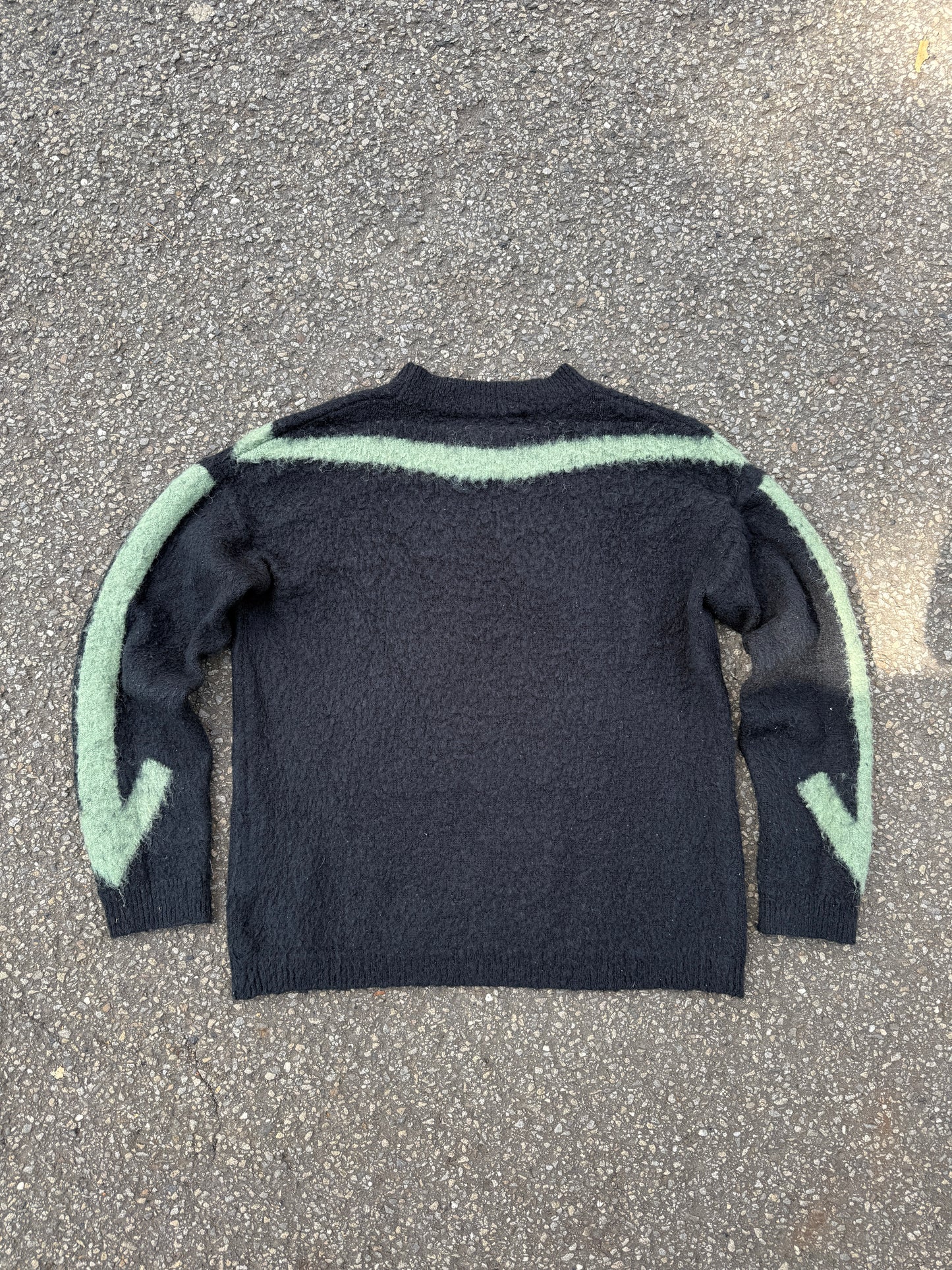 Off White Mohair Knit Sweater