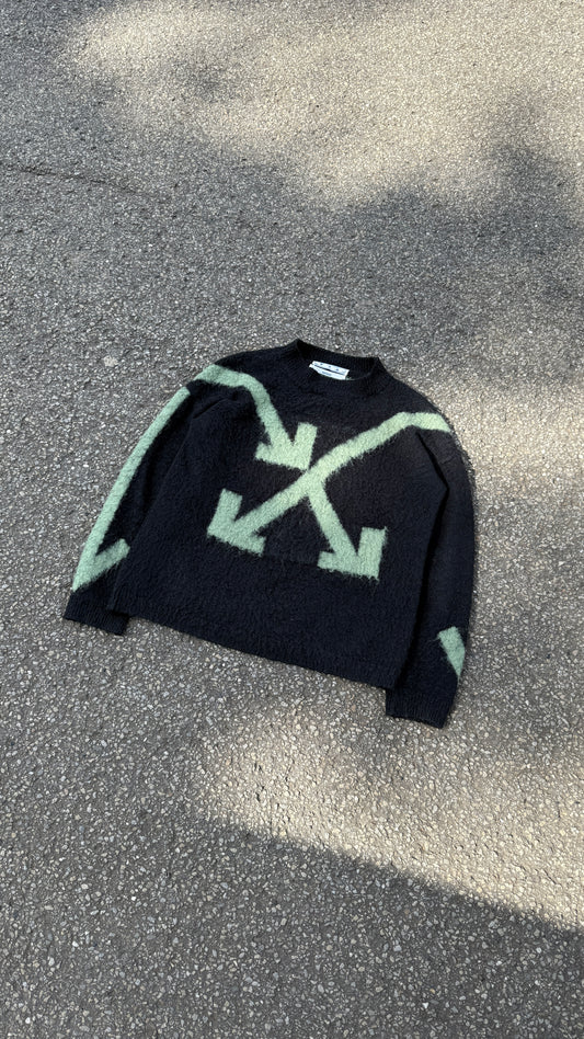Off White Mohair Knit Sweater